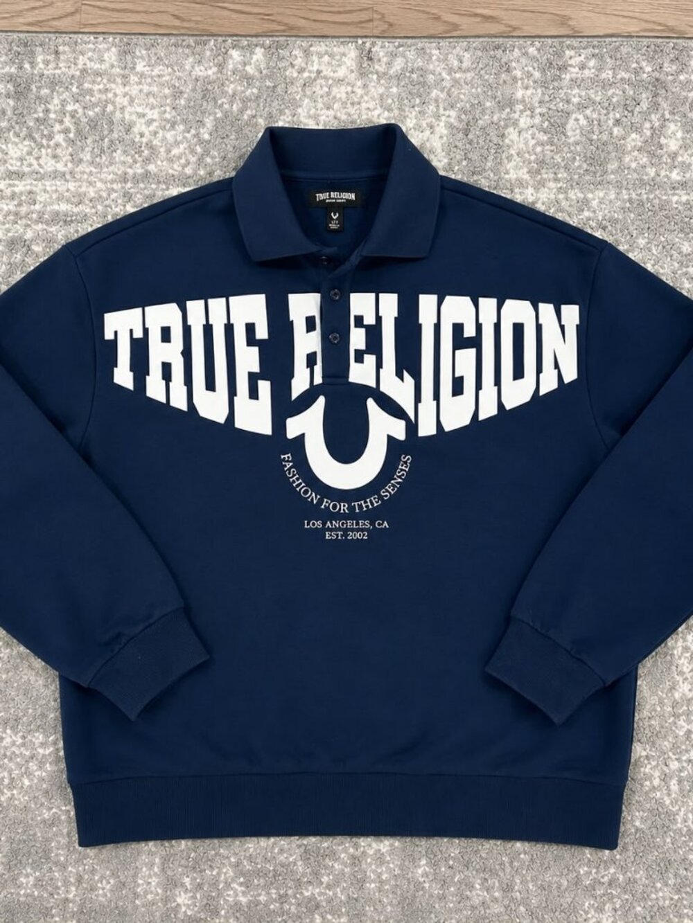 True Religion Men's Navy and Blue Sweatshirt